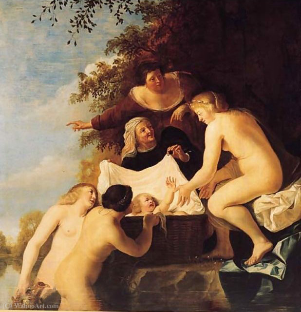 WikiOO.org - Enciklopedija likovnih umjetnosti - Slikarstvo, umjetnička djela Christiaen Van Couwenbergh - The Finding of Moses
