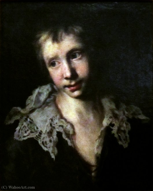 WikiOO.org - Encyclopedia of Fine Arts - Festés, Grafika Christian Seybold - A boy in a lace collar.