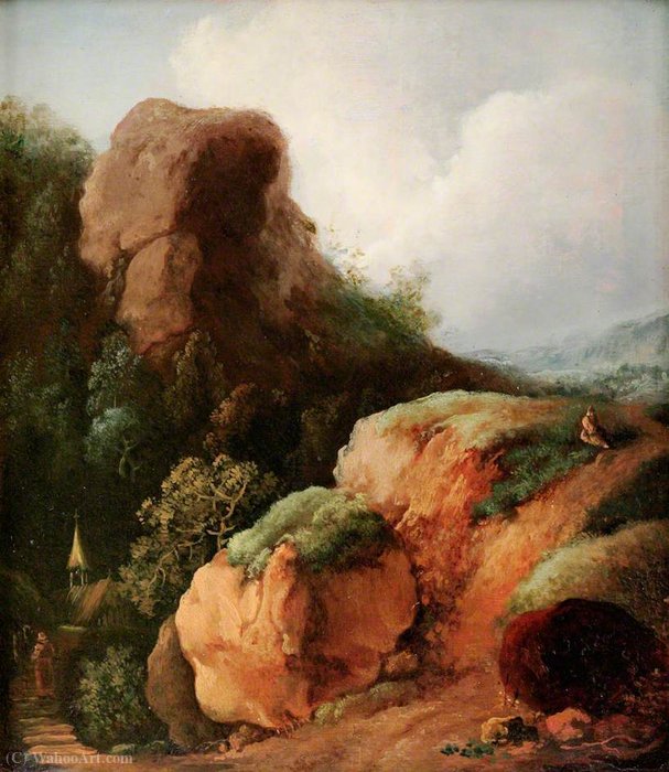 Wikioo.org - The Encyclopedia of Fine Arts - Painting, Artwork by Christian Wilhelm Ernst Dietrich Dietrich - Landscape with Crags