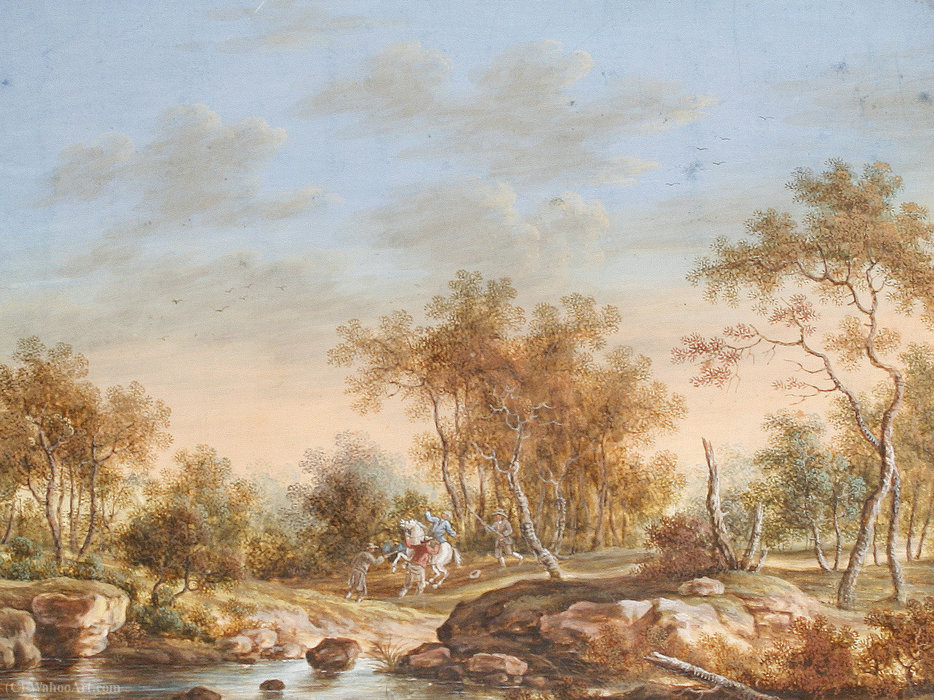 Wikioo.org - The Encyclopedia of Fine Arts - Painting, Artwork by Christoph Ludwig Agricola - Bandits shooting at travellers