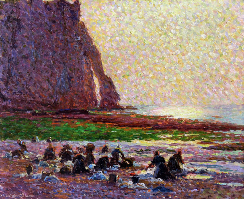 Wikioo.org - Bách khoa toàn thư về mỹ thuật - Vẽ tranh, Tác phẩm nghệ thuật Claude Emile Schuffenecker - Laundresses by the Sea at Etretat