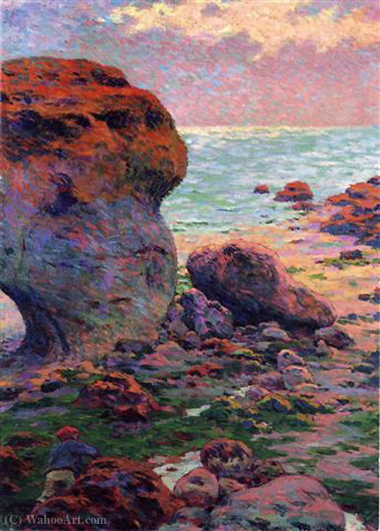 WikiOO.org - אנציקלופדיה לאמנויות יפות - ציור, יצירות אמנות Claude Emile Schuffenecker - Rocks at Yport