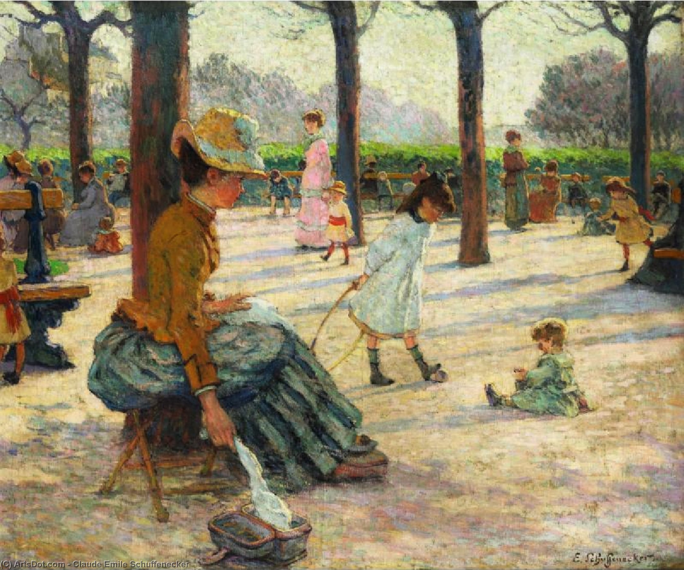 Wikioo.org - The Encyclopedia of Fine Arts - Painting, Artwork by Claude Emile Schuffenecker - The luxembourg parc