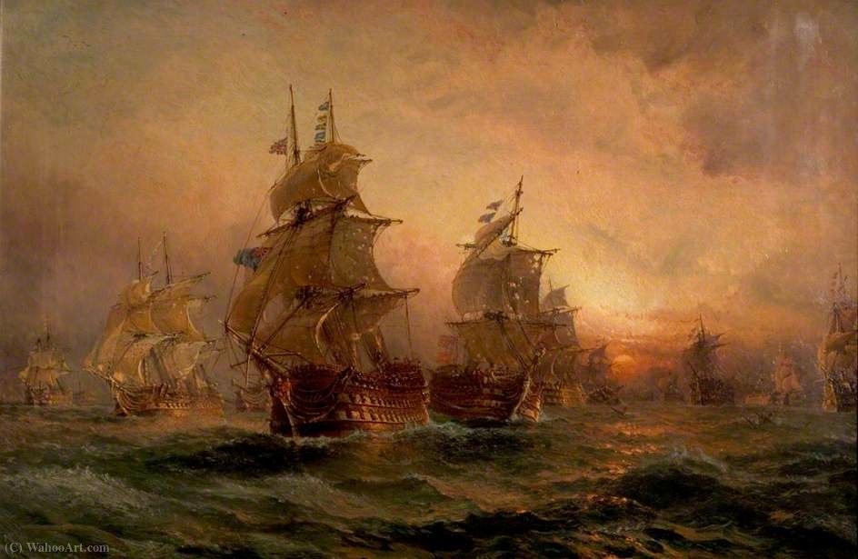 WikiOO.org - Güzel Sanatlar Ansiklopedisi - Resim, Resimler Claude Thomas Stanfield Moore - The Evening of Trafalgar
