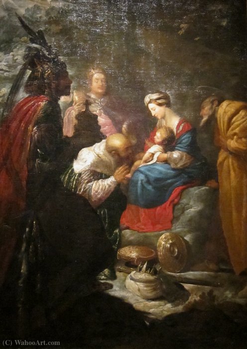 Wikioo.org - The Encyclopedia of Fine Arts - Painting, Artwork by Claude Vignon - The Adoration of the Magi