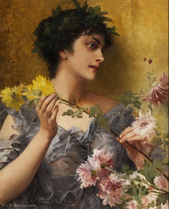 Wikioo.org - The Encyclopedia of Fine Arts - Painting, Artwork by Conrad Kiesel - Tribute to the flowers.