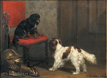 Wikioo.org - The Encyclopedia of Fine Arts - Painting, Artwork by Conradyn Cunaeus - The two spaniels