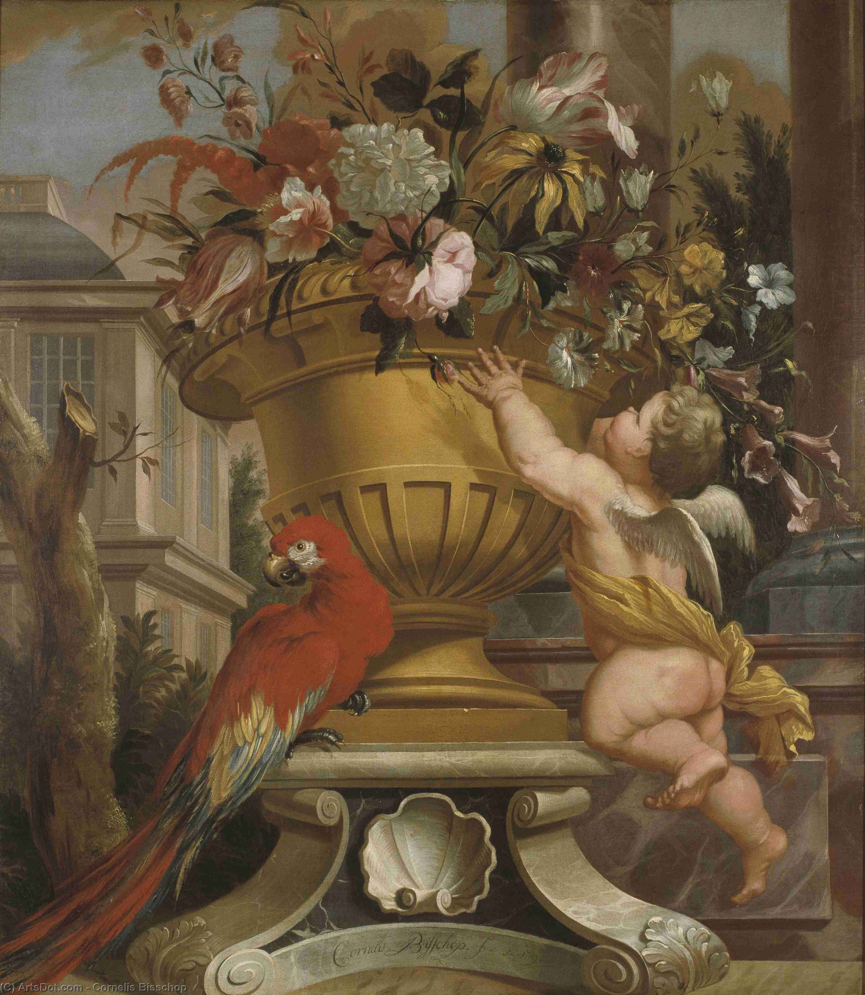 WikiOO.org - 백과 사전 - 회화, 삽화 Cornelis Bisschop - Decorative scene