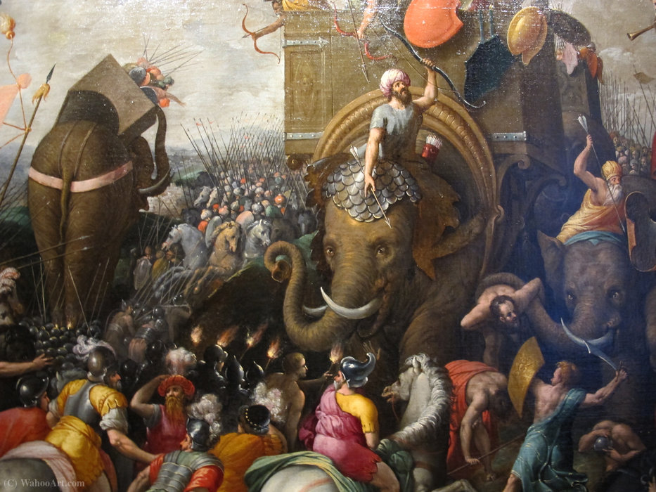 Wikioo.org – La Enciclopedia de las Bellas Artes - Pintura, Obras de arte de Cornelis Cort - Arista romana batalla de Zama