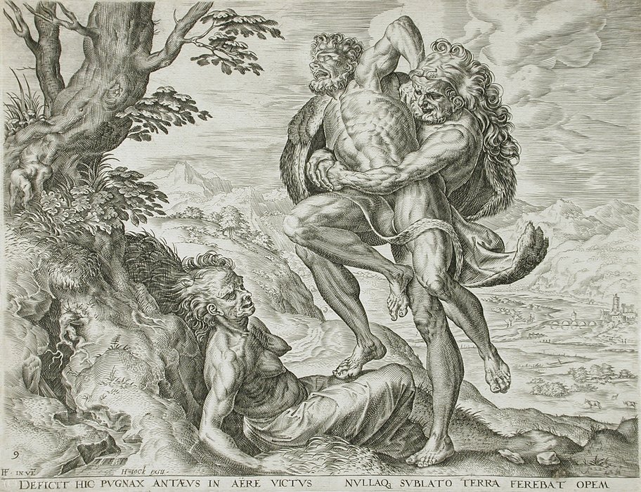 Wikioo.org - The Encyclopedia of Fine Arts - Painting, Artwork by Cornelis Cort - Hercules defeats Antaeus