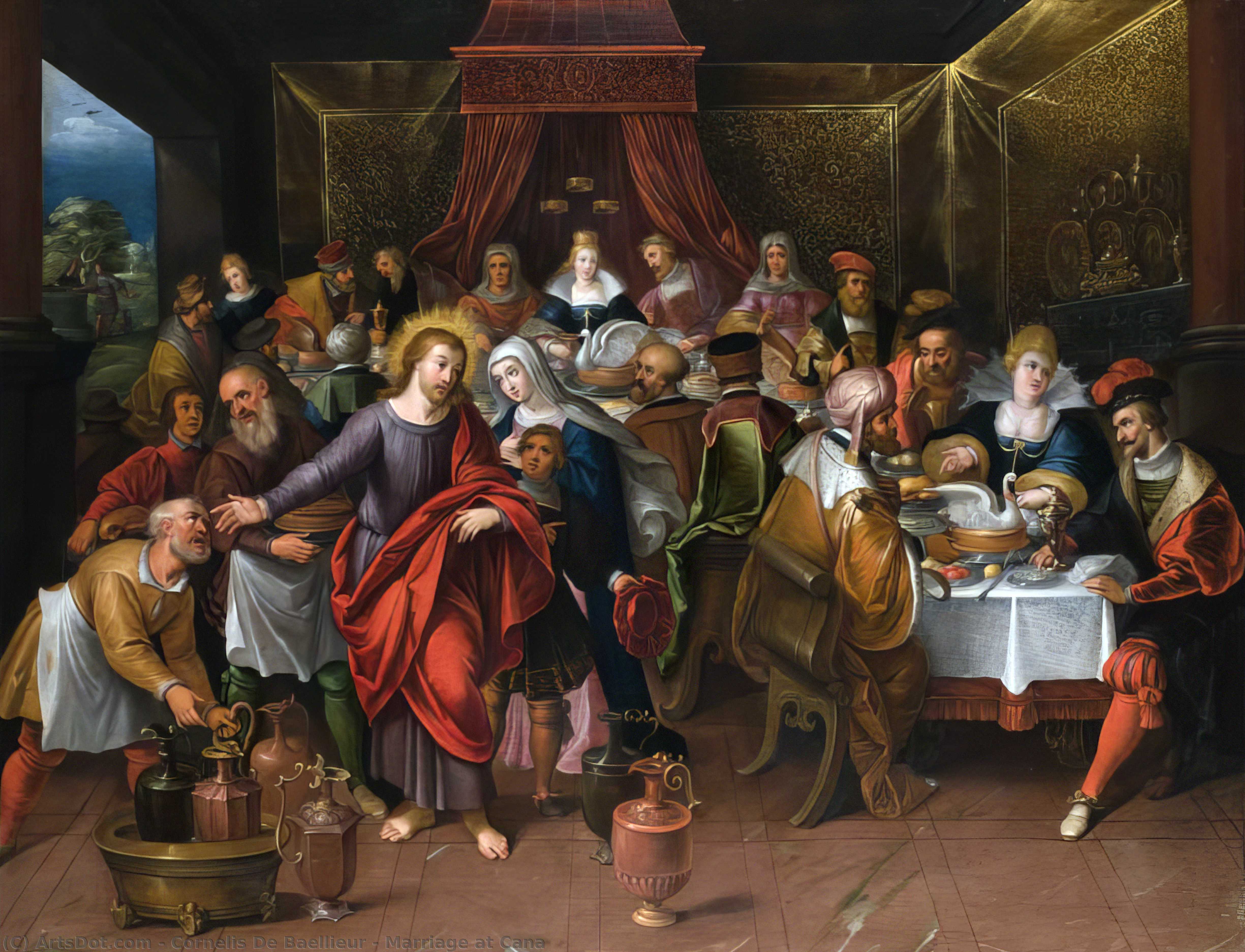 Wikioo.org – L'Encyclopédie des Beaux Arts - Peinture, Oeuvre de Cornelis De Baellieur - Noces de Cana