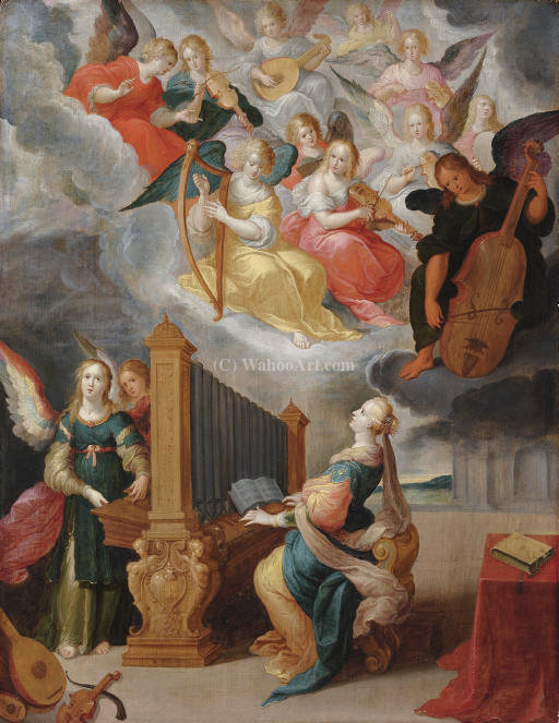 Wikioo.org - The Encyclopedia of Fine Arts - Painting, Artwork by Cornelis De Baellieur - Saint cecilia.