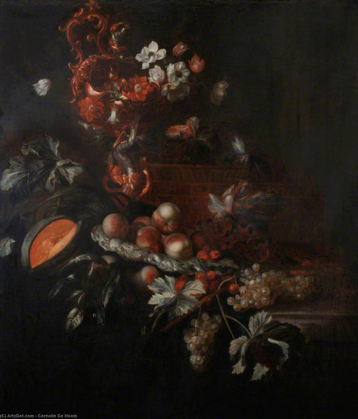 Wikioo.org - The Encyclopedia of Fine Arts - Painting, Artwork by Cornelis De Heem - Flower piece