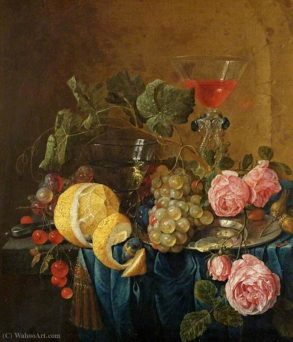 Wikioo.org - The Encyclopedia of Fine Arts - Painting, Artwork by Cornelis De Heem - Fruit and Flowers