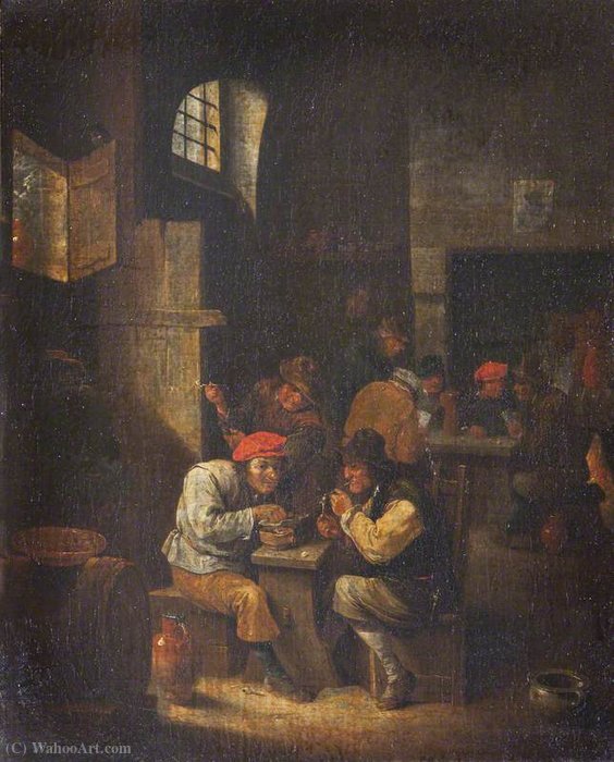 WikiOO.org - Encyclopedia of Fine Arts - Maleri, Artwork Cornelis Dusart - A tavern interior