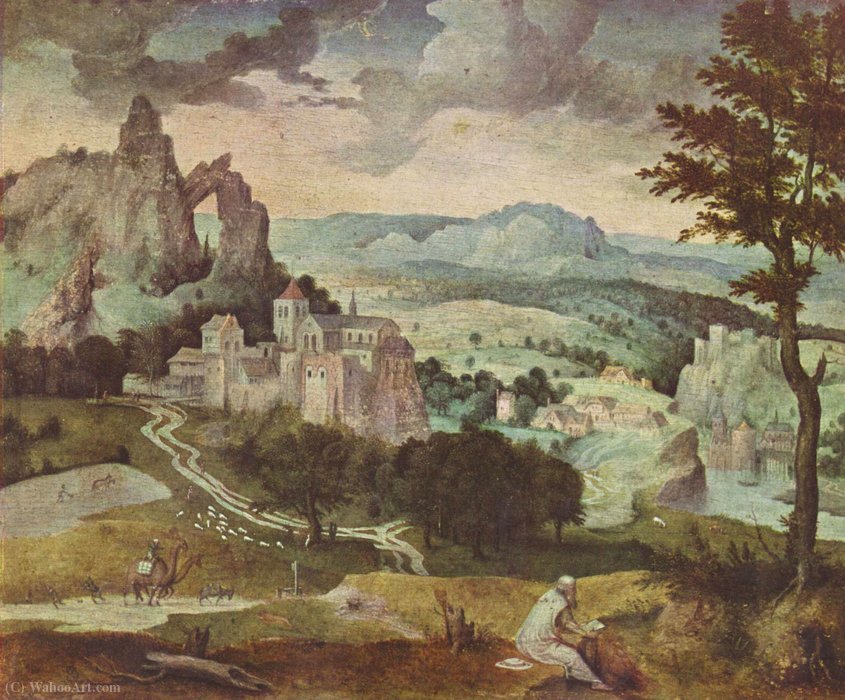 Wikioo.org - The Encyclopedia of Fine Arts - Painting, Artwork by Cornelis Massys - Jerome in a Landscape