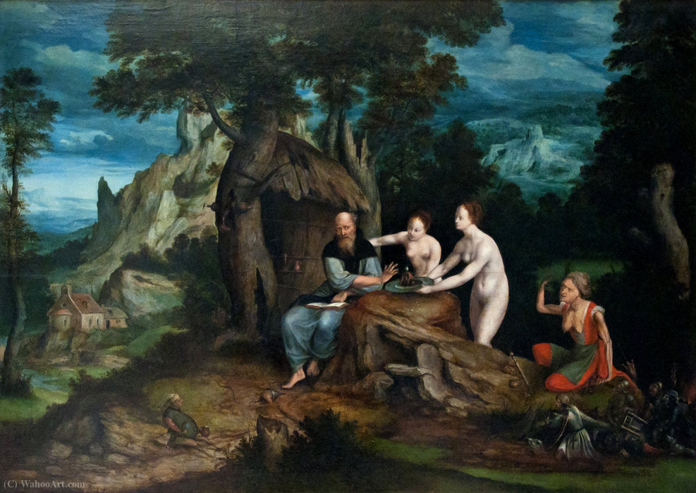 Wikioo.org – L'Enciclopedia delle Belle Arti - Pittura, Opere di Cornelis Massys - La tentazione di Sant Antonio