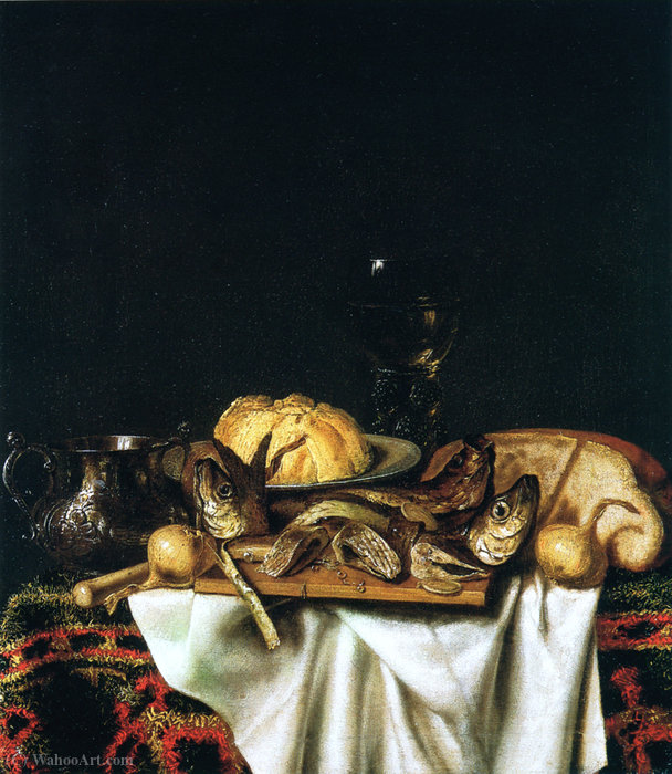 WikiOO.org - Encyclopedia of Fine Arts - Maľba, Artwork Cornelis Norbertus Gysbrechts (Cornelius Gijsbrechts) - Nature morte aux poissons