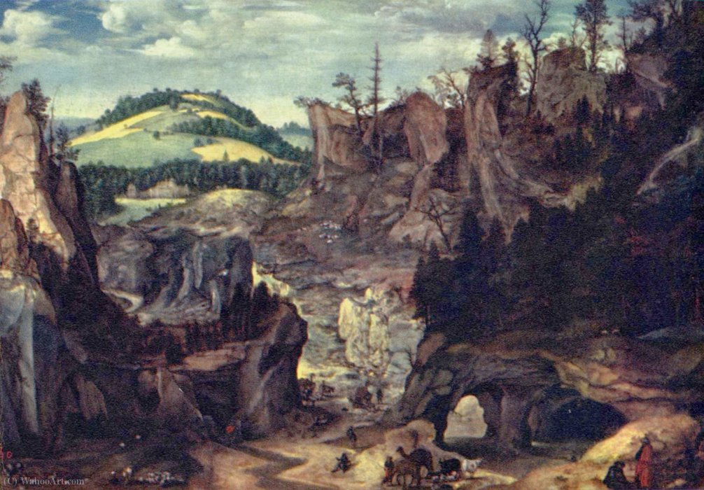 Wikioo.org - The Encyclopedia of Fine Arts - Painting, Artwork by Cornelis Van Dalem - Landscape with Shepherd