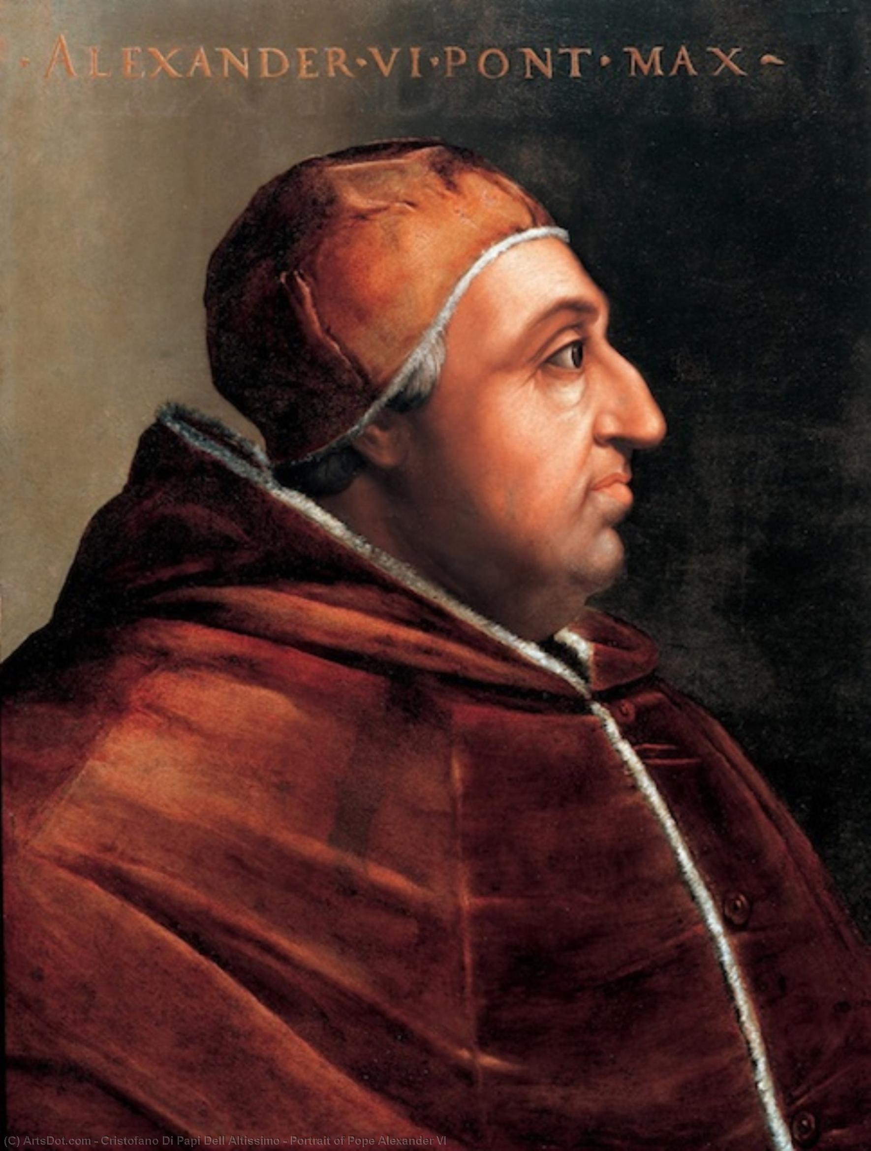 Wikioo.org – La Enciclopedia de las Bellas Artes - Pintura, Obras de arte de Cristofano Di Papi Dell Altissimo - Botas retrato del papa Alejandro VI