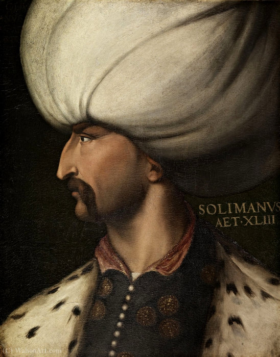 Wikioo.org - The Encyclopedia of Fine Arts - Painting, Artwork by Cristofano Di Papi Dell Altissimo - Portrait of Sultan Suleiman the Magnificent