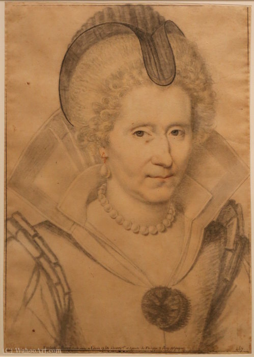 Wikioo.org - The Encyclopedia of Fine Arts - Painting, Artwork by Daniel Dumonstier - Portrait of Elisabeth of France
