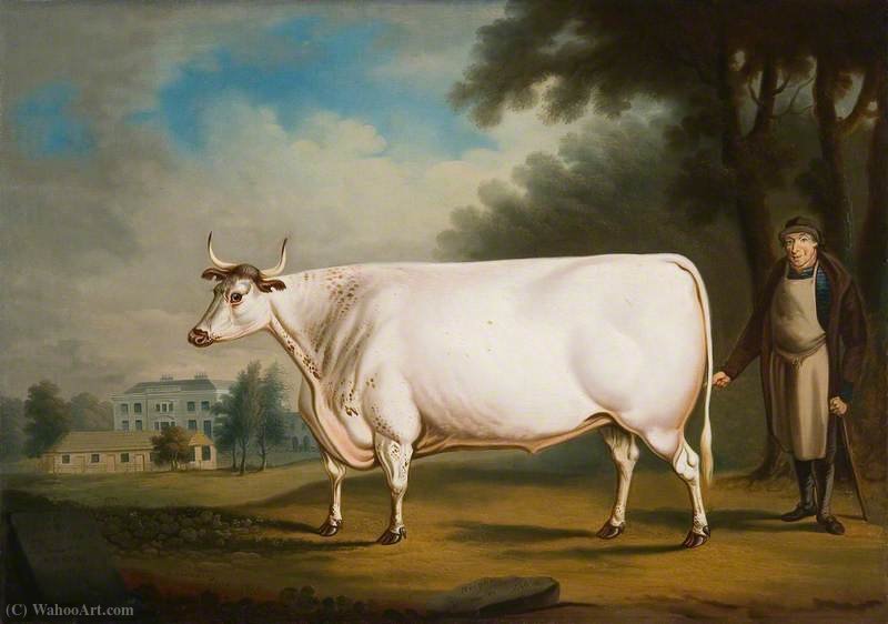 Wikioo.org - The Encyclopedia of Fine Arts - Painting, Artwork by Daniel Gillespie Clowes - The White Ox of Nannau