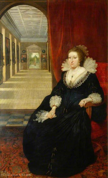 Wikioo.org - The Encyclopedia of Fine Arts - Painting, Artwork by Daniel I Mijtens - Alathea, Countess of Arundel and Surrey