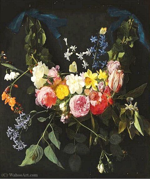Wikioo.org - The Encyclopedia of Fine Arts - Painting, Artwork by Daniel Seghers - Floral wreath.