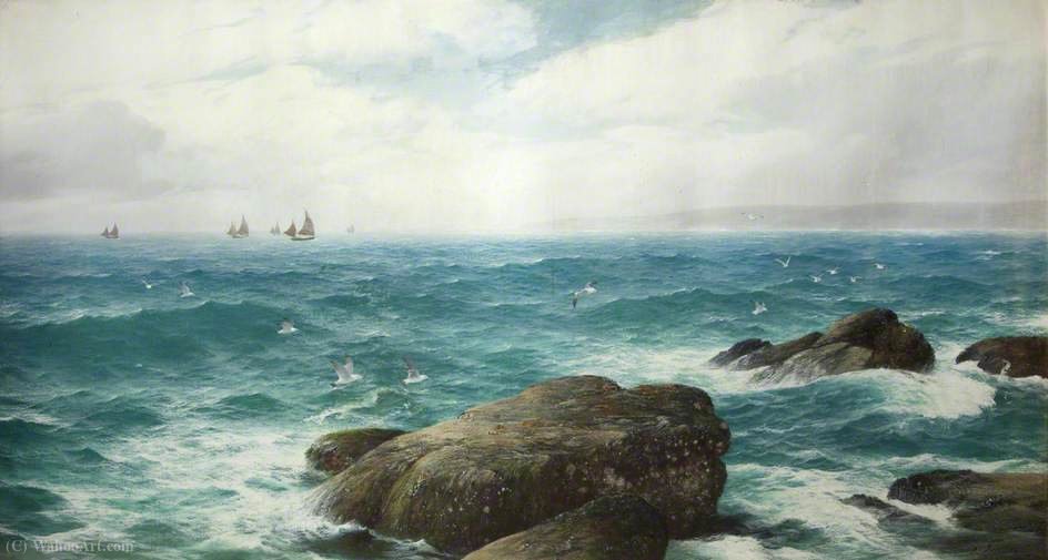 Wikioo.org - The Encyclopedia of Fine Arts - Painting, Artwork by David James - A cornish bay