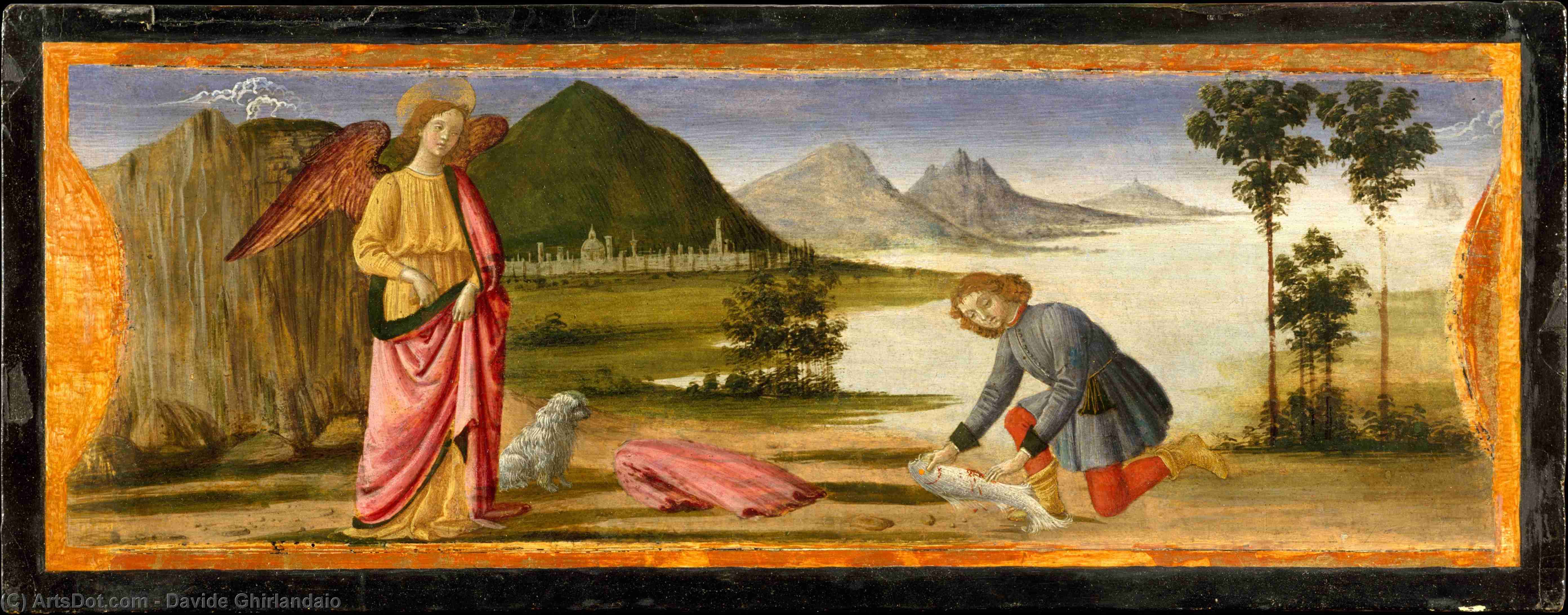 WikiOO.org - 백과 사전 - 회화, 삽화 Davide Ghirlandaio - Tobias and the Angel raffaele