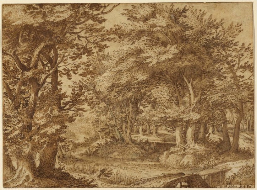 Wikioo.org – La Enciclopedia de las Bellas Artes - Pintura, Obras de arte de Denis Van Alsloot - Paisaje del bosque con un castillo distante