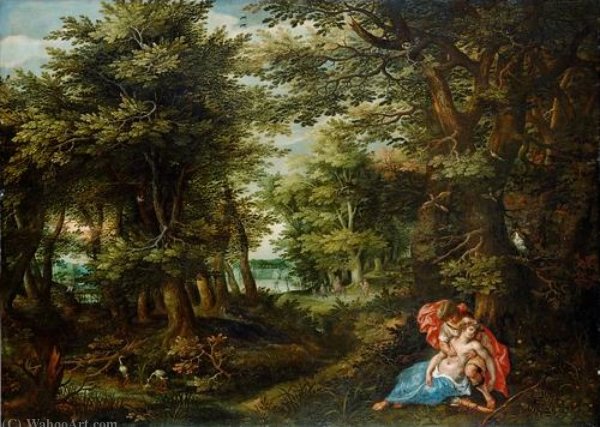 Wikioo.org - The Encyclopedia of Fine Arts - Painting, Artwork by Denis Van Alsloot - Landscape with Cephalus and Procris