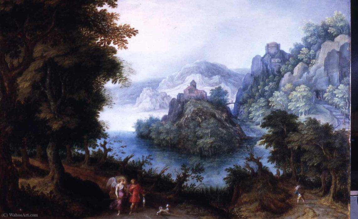 Wikioo.org - The Encyclopedia of Fine Arts - Painting, Artwork by Denis Van Alsloot - Landscape with Tobias and the Angel
