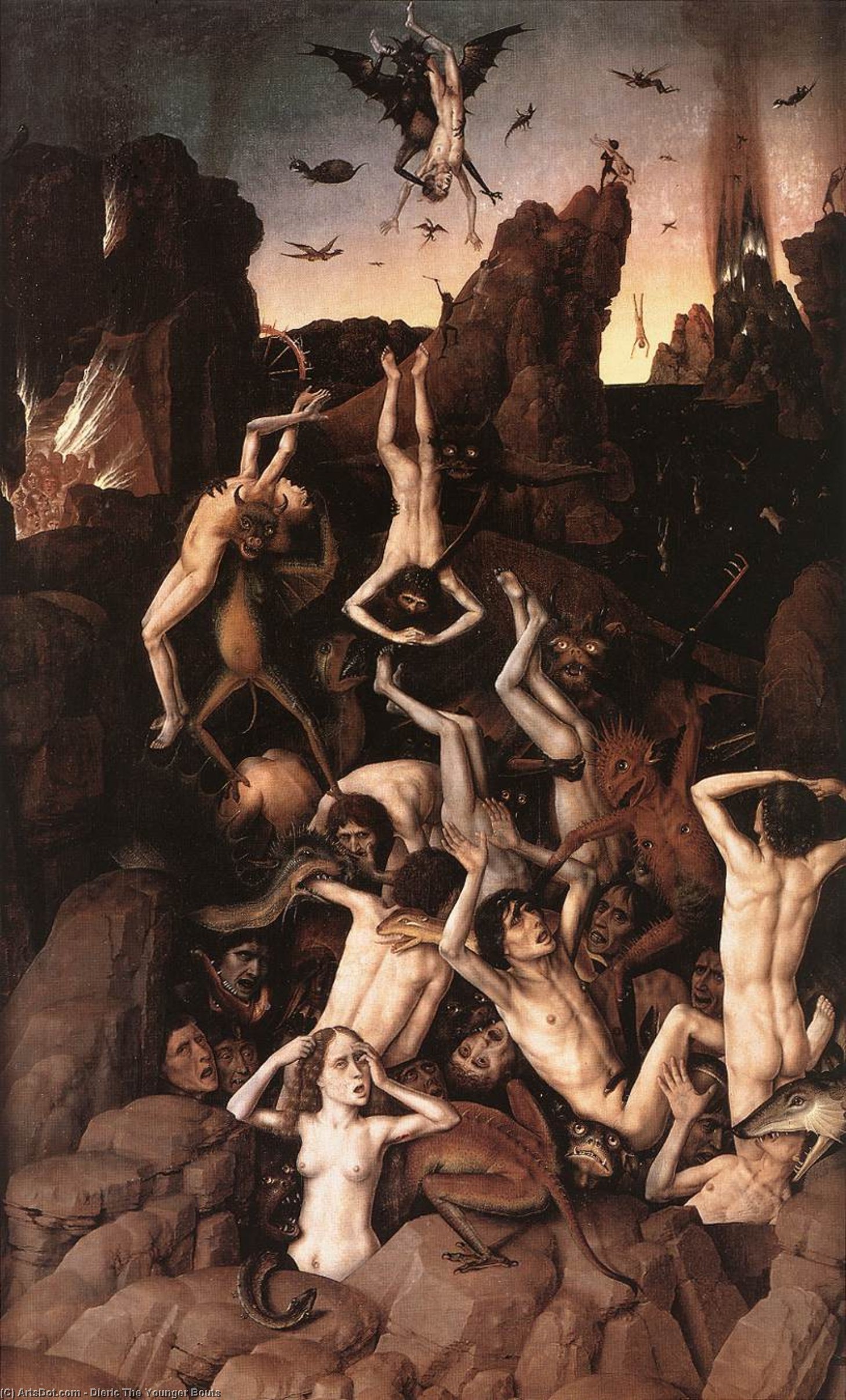 WikiOO.org - אנציקלופדיה לאמנויות יפות - ציור, יצירות אמנות Dieric The Younger Bouts - Hell