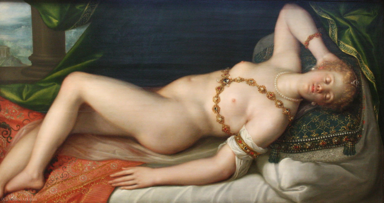 WikiOO.org - Encyclopedia of Fine Arts - Maľba, Artwork Dirck De Quade Van Ravesteyn - Resting venus