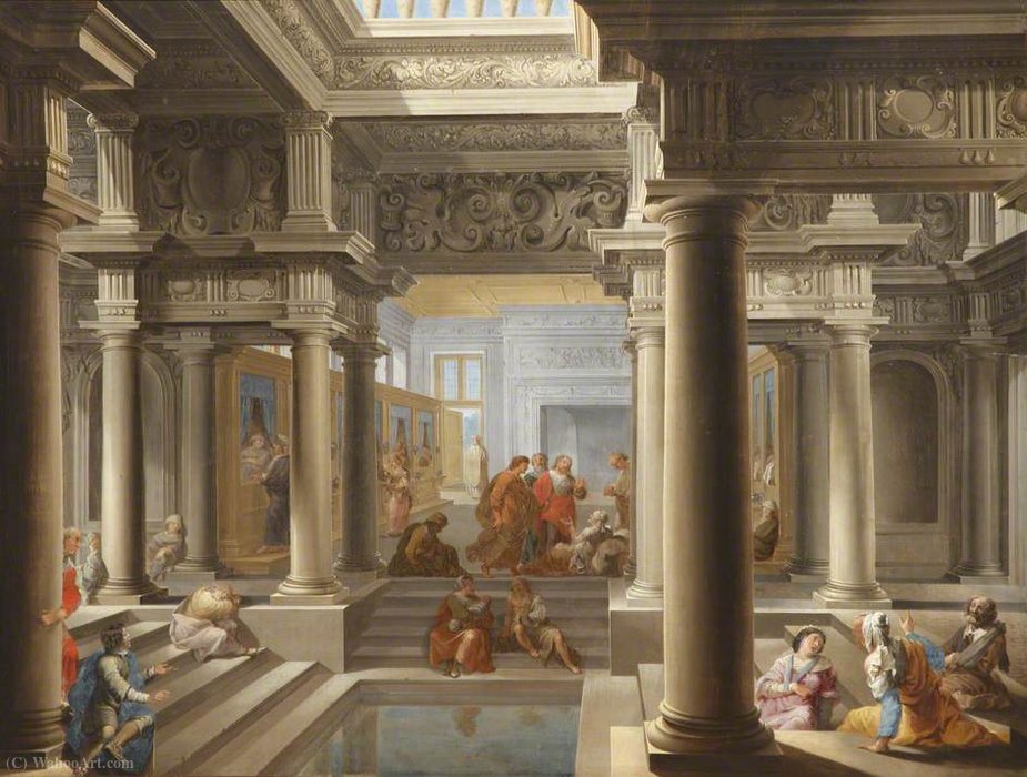 Wikioo.org - The Encyclopedia of Fine Arts - Painting, Artwork by Dirck Van Delen - Pool of Bethesda