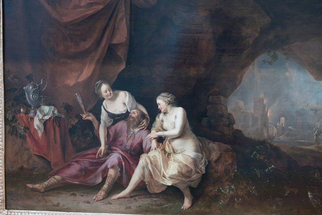 WikiOO.org - Enciclopedia of Fine Arts - Pictura, lucrări de artă Dirck Van Der Lisse - Lot and his daughters