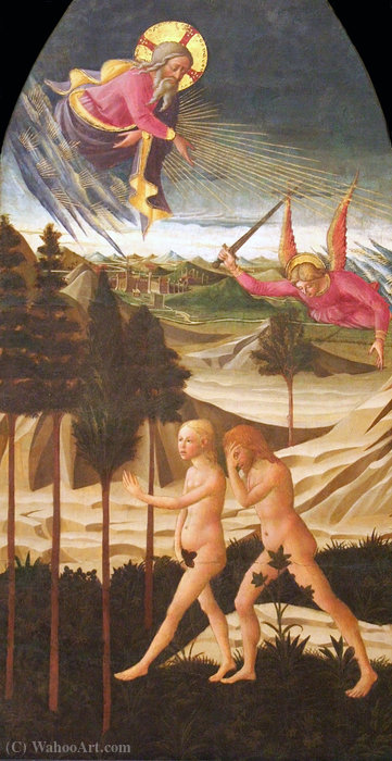 WikiOO.org - Enciclopedia of Fine Arts - Pictura, lucrări de artă Domenico Di Michelino - Expulsion from Paradise