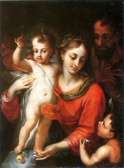 Wikioo.org - The Encyclopedia of Fine Arts - Painting, Artwork by Domenico Piola - Holy family.