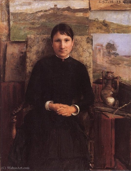 WikiOO.org - Enciclopédia das Belas Artes - Pintura, Arte por Edmond Marie Petitjean - Portrait of Madame Petitjean
