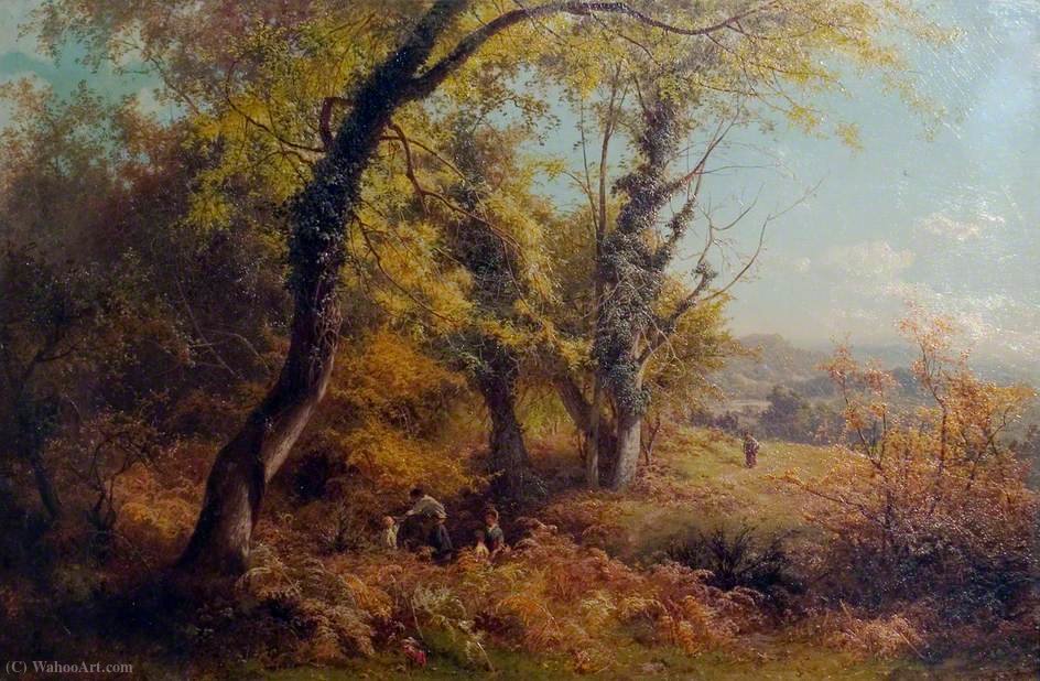 Wikioo.org - The Encyclopedia of Fine Arts - Painting, Artwork by Edward Henry Holder - October in Surrey Children Nutting
