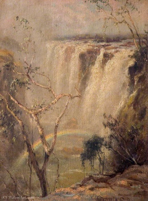 Wikioo.org - The Encyclopedia of Fine Arts - Painting, Artwork by Edward Henry Holder - Victoria Falls on the Zambezi, Zimbabwe