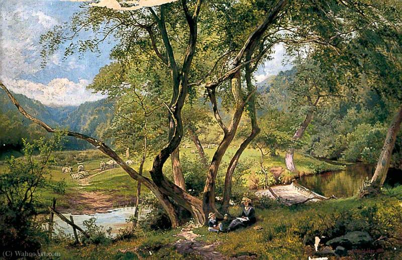 Wikioo.org - The Encyclopedia of Fine Arts - Painting, Artwork by Edward Henry Holder - View on the River Derwent at Fisherman's Bridge