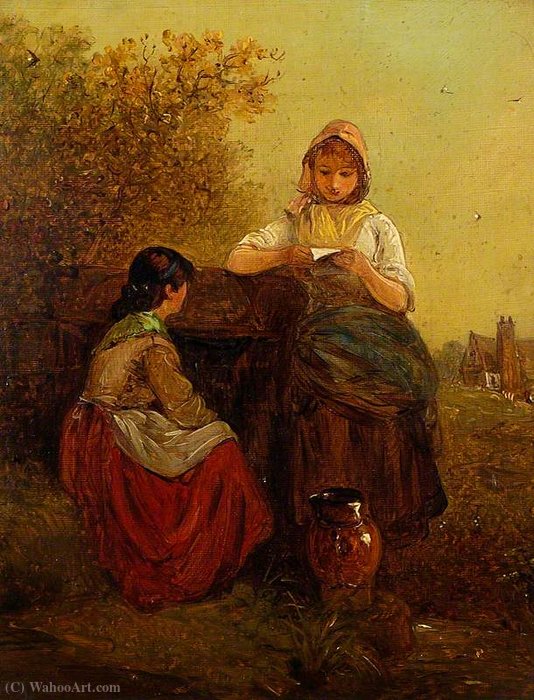 Wikioo.org - The Encyclopedia of Fine Arts - Painting, Artwork by Edward Robert Smythe - Reading the Letter