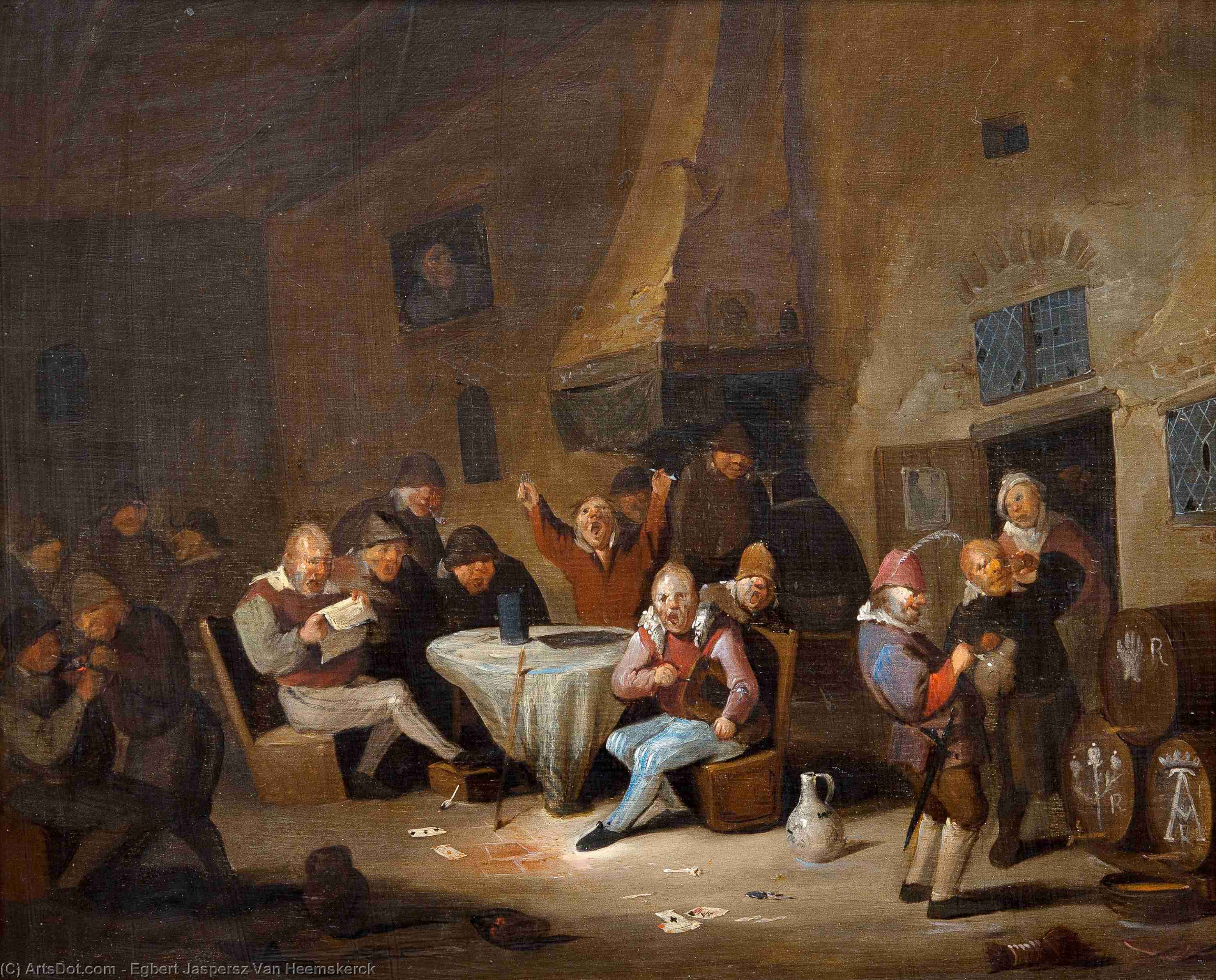 Wikioo.org - The Encyclopedia of Fine Arts - Painting, Artwork by Egbert Jaspersz Van Heemskerck - Heemskerk Scene from the tavern.