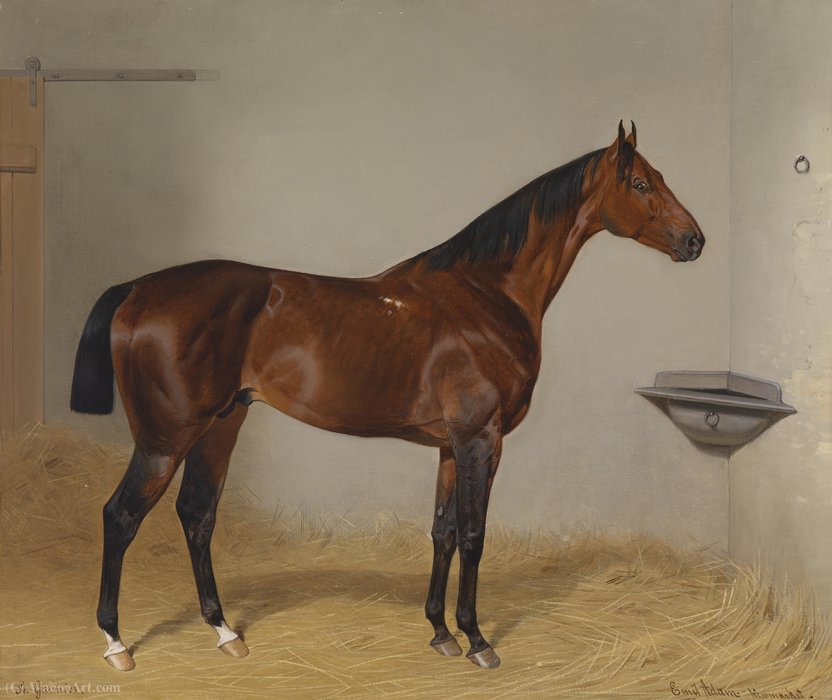 WikiOO.org - Encyclopedia of Fine Arts - Maleri, Artwork Emil Franz Adam - Pferd portrait