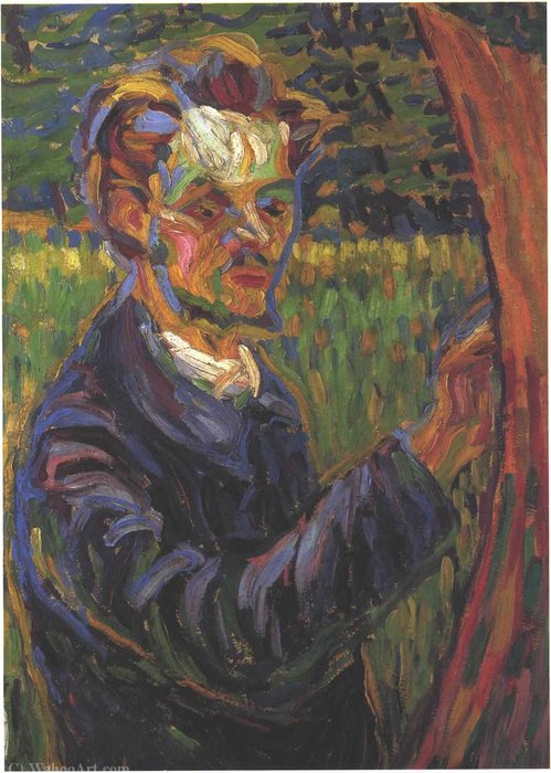 WikiOO.org - Енциклопедия за изящни изкуства - Живопис, Произведения на изкуството Erich Heckel - Portrait of Erich Heckel at the easel