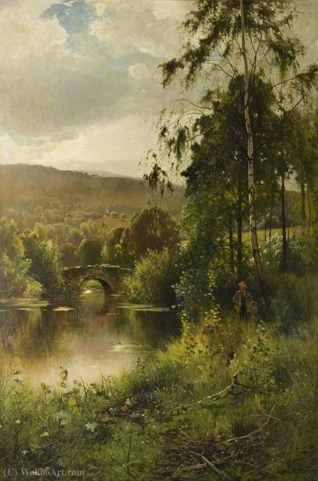 Wikioo.org - The Encyclopedia of Fine Arts - Painting, Artwork by Ernest Parton - Landscape in Derbyshire