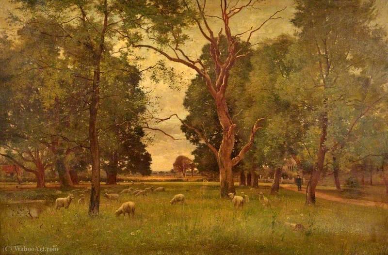 WikiOO.org - אנציקלופדיה לאמנויות יפות - ציור, יצירות אמנות Ernest Parton - The Old Church Green, Wargrave-on-Thames, Berkshire